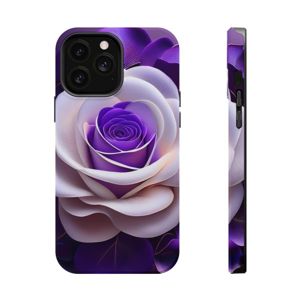 Purple and White Custom Magnetic Tough Case for iPhone - Dual Layer Protection with MagSafe® Compatibility - Matte or Glossy Finish - Image 76