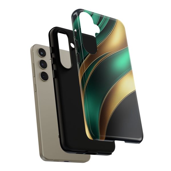 Green and Gold iPhone | Samsung | Samsung Galaxy | Google Pixel - Cell Phone Tough Cases - Image 198