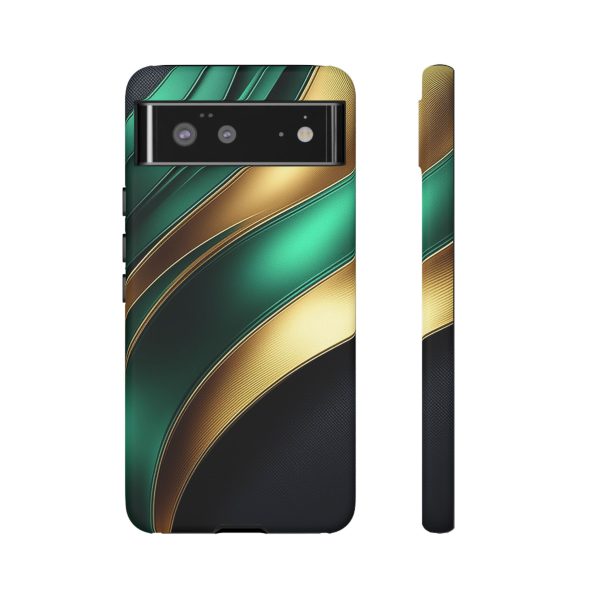 Green and Gold iPhone | Samsung | Samsung Galaxy | Google Pixel - Cell Phone Tough Cases - Image 67