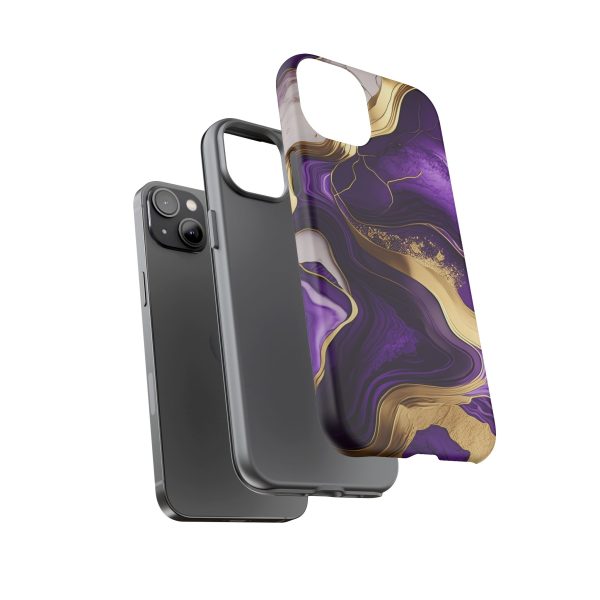 Purple and Gold iPhone | Samsung | Samsung Galaxy | Google Pixel - Cell Phone Tough Cases - Image 111