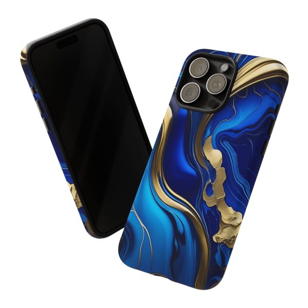 Royal Blue and Gold iPhone | Samsung | Samsung Galaxy | Google Pixel - Cell Phone Tough Cases - Image 183