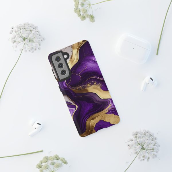 Purple and Gold iPhone | Samsung | Samsung Galaxy | Google Pixel - Cell Phone Tough Cases - Image 50