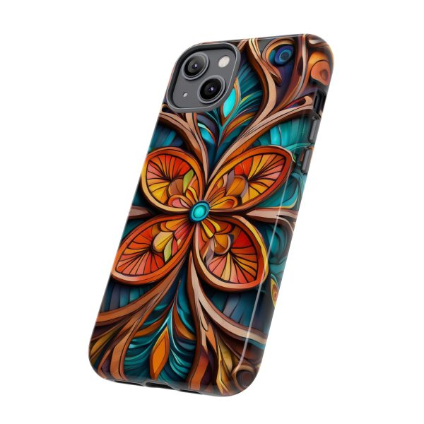 Wood Grain Flower iPhone | Samsung | Samsung Galaxy | Google Pixel - Cell Phone Tough Cases - Image 106