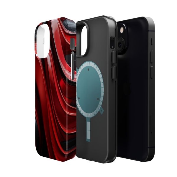 Red and Black Custom Magnetic Tough Case for iPhone - Dual Layer Protection with MagSafe® Compatibility - Matte or Glossy Finish - Image 52