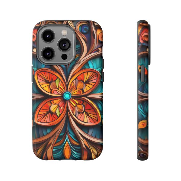 Wood Grain Flower iPhone | Samsung | Samsung Galaxy | Google Pixel - Cell Phone Tough Cases - Image 101