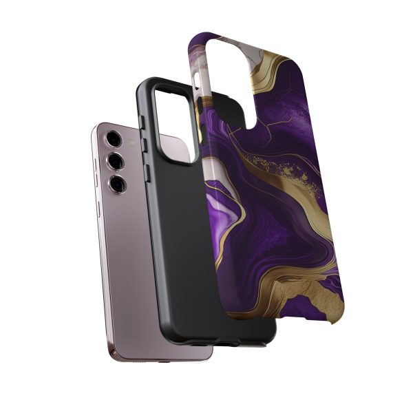 Purple and Gold iPhone | Samsung | Samsung Galaxy | Google Pixel - Cell Phone Tough Cases - Image 131