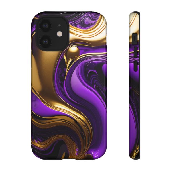 Purple and Gold Liquid iPhone | Samsung | Samsung Galaxy | Google Pixel - Cell Phone Tough Cases - Image 31