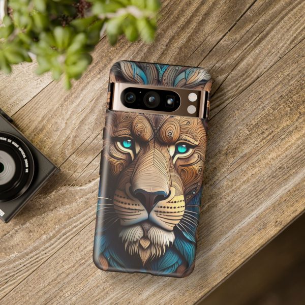 Wood Lion Art iPhone | Google Pixel - Cell Phone Tough Cases - Image 126