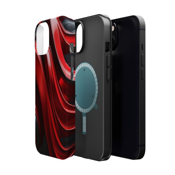 Red and Black Custom Magnetic Tough Case for iPhone - Dual Layer Protection with MagSafe® Compatibility - Matte or Glossy Finish - Image 47