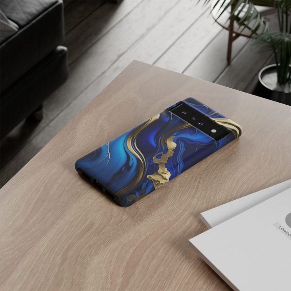 Royal Blue and Gold iPhone | Samsung | Samsung Galaxy | Google Pixel - Cell Phone Tough Cases - Image 160