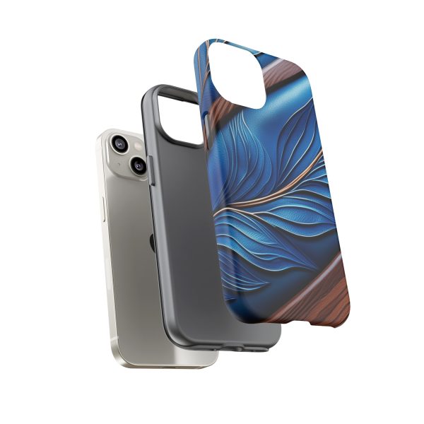 Blue Leather iPhone | Samsung | Samsung Galaxy | Google Pixel - Cell Phone Tough Cases - Image 96