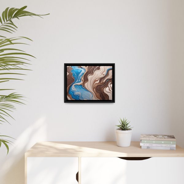 Brown and Teal Abstract BT3 Matte Canvas, Black Frame - Image 11