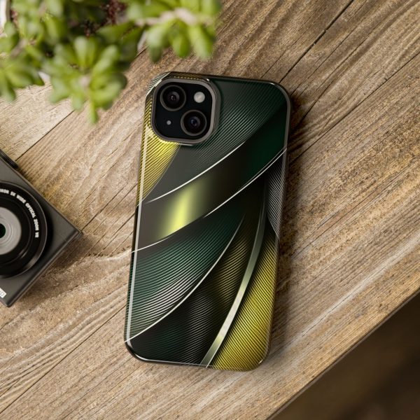 Green and Yellow Carbon Custom Magnetic Tough Case for iPhone - Dual Layer Protection with MagSafe® Compatibility - Matte or Glossy Finish - Image 105