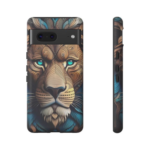 Wood Lion Art iPhone | Google Pixel - Cell Phone Tough Cases - Image 81