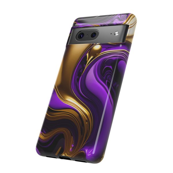 Purple and Gold Liquid iPhone | Samsung | Samsung Galaxy | Google Pixel - Cell Phone Tough Cases - Image 146