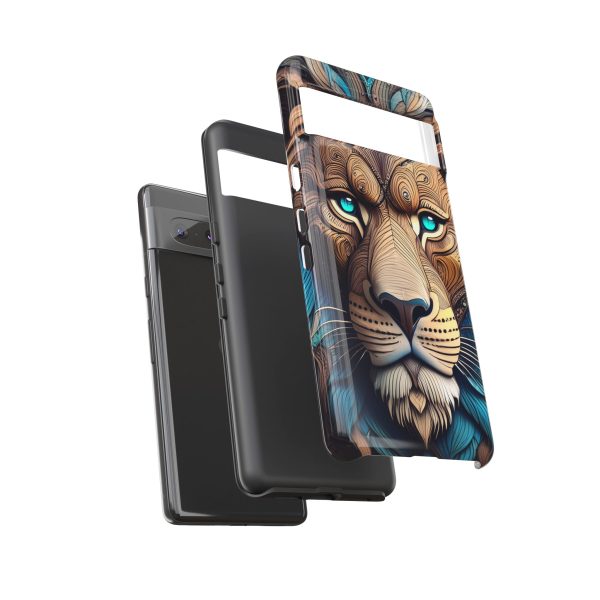 Wood Lion Art iPhone | Google Pixel - Cell Phone Tough Cases - Image 79