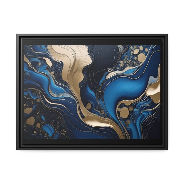 Blue Gold Abstract Art 3 Matte Canvas, Black Frame - Image 17