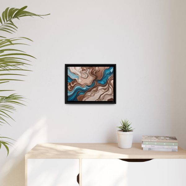 Brown and Teal Abstract BT4 Matte Canvas, Black Frame - Image 11