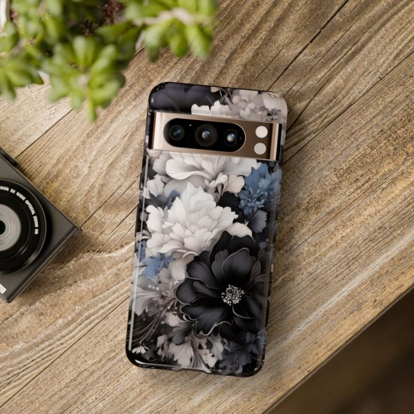 Black and White Flowers iPhone | Samsung | Samsung Galaxy | Google Pixel - Cell Phone Tough Cases - Image 219