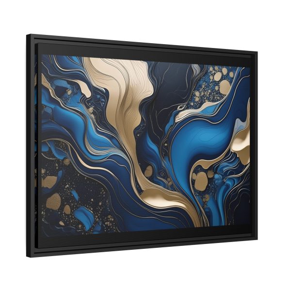 Blue Gold Abstract Art 3 Matte Canvas, Black Frame - Image 26