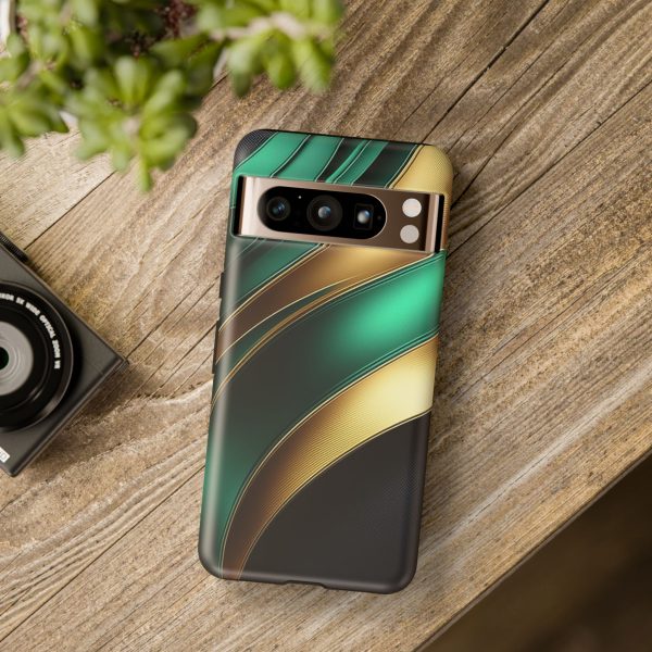 Green and Gold iPhone | Samsung | Samsung Galaxy | Google Pixel - Cell Phone Tough Cases - Image 224