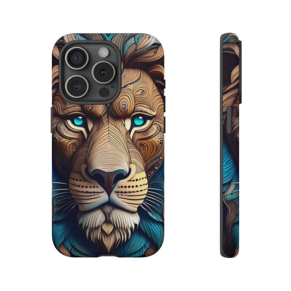 Wood Lion Art iPhone | Google Pixel - Cell Phone Tough Cases - Image 108