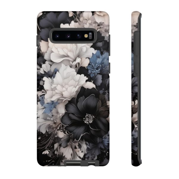 Black and White Flowers iPhone | Samsung | Samsung Galaxy | Google Pixel - Cell Phone Tough Cases - Image 17