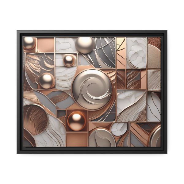 Neutral Colors Abstract Matte Canvas, Black Frame - Image 13