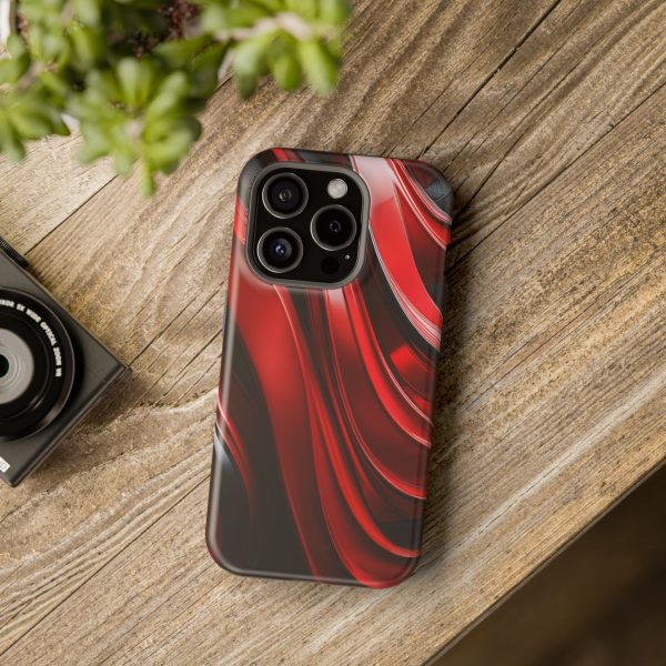 Red and Black Custom Magnetic Tough Case for iPhone - Dual Layer Protection with MagSafe® Compatibility - Matte or Glossy Finish - Image 100