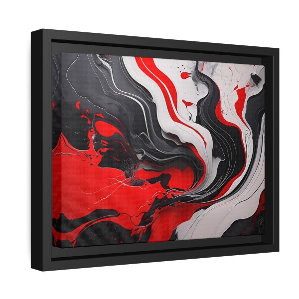 Red and Black Abstract 1 Matte Canvas, Black Frame - Image 2