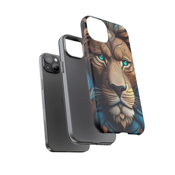 Wood Lion Art iPhone | Google Pixel - Cell Phone Tough Cases - Image 67