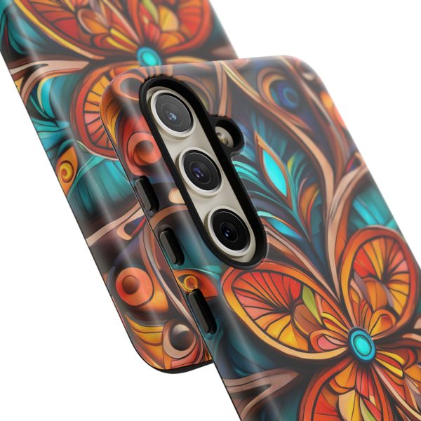 Wood Grain Flower iPhone | Samsung | Samsung Galaxy | Google Pixel - Cell Phone Tough Cases - Image 201