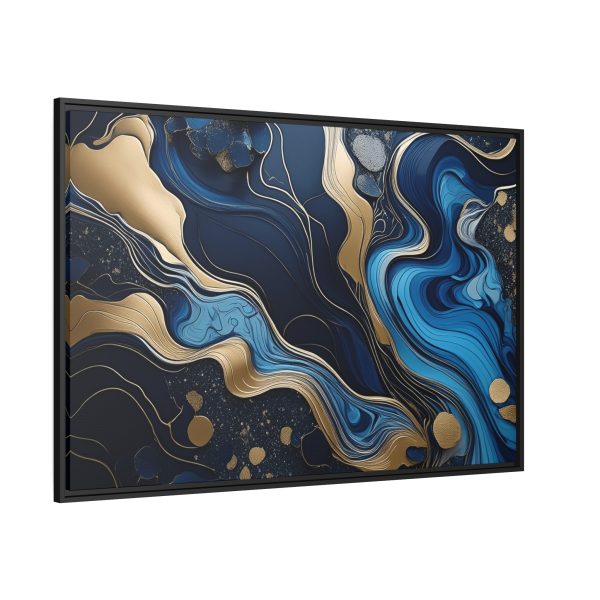 Blue Gold Abstract Art 1 Matte Canvas, Black Frame - Image 38