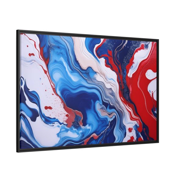 Red White and Blue TS1 Marble Matte Canvas, Black Frame - Image 38