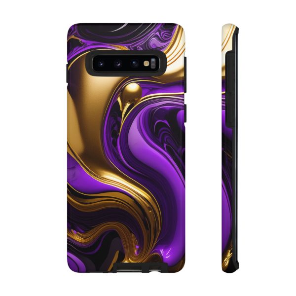 Purple and Gold Liquid iPhone | Samsung | Samsung Galaxy | Google Pixel - Cell Phone Tough Cases - Image 16