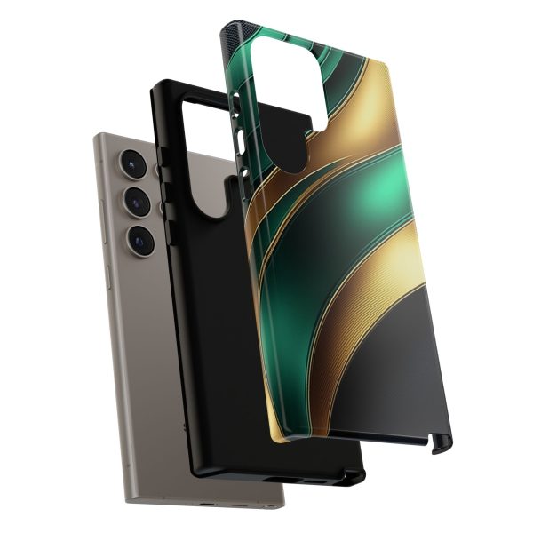 Green and Gold iPhone | Samsung | Samsung Galaxy | Google Pixel - Cell Phone Tough Cases - Image 208