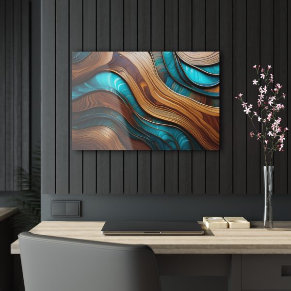 Teal and Wood Grain Acrylic Prints - Image 19