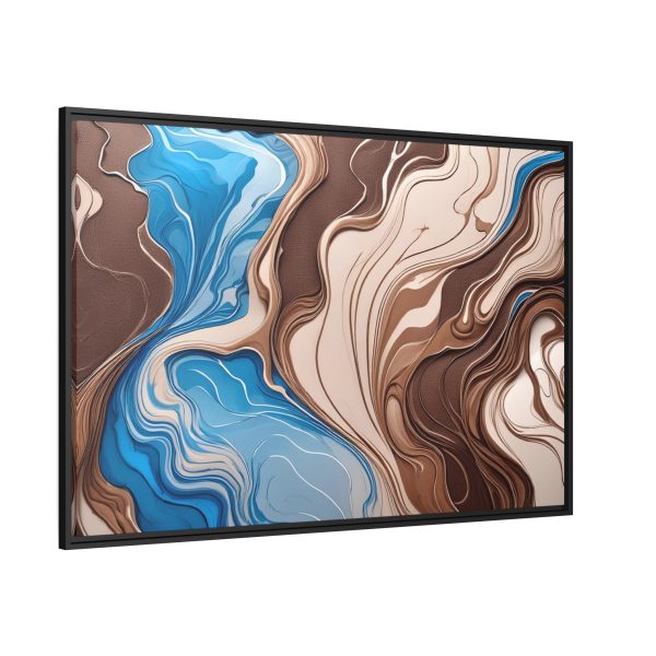 Brown and Teal Abstract BT3 Matte Canvas, Black Frame - Image 38