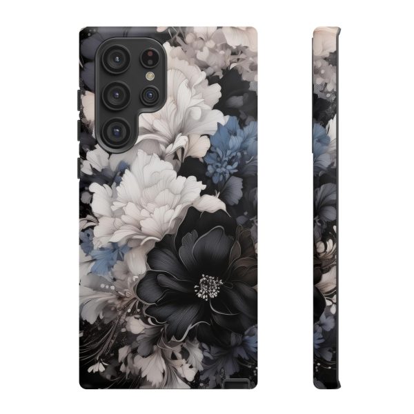 Black and White Flowers iPhone | Samsung | Samsung Galaxy | Google Pixel - Cell Phone Tough Cases - Image 87