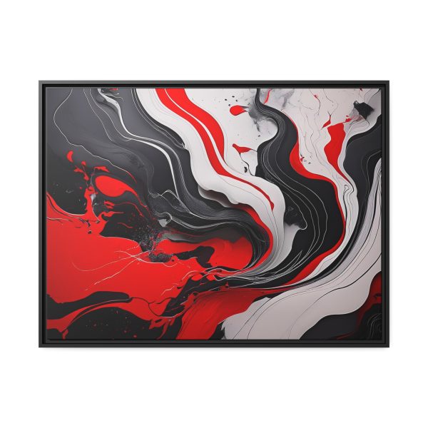 Red and Black Abstract 1 Matte Canvas, Black Frame - Image 33