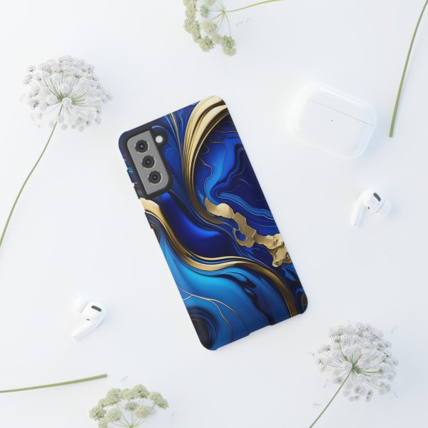 Royal Blue and Gold iPhone | Samsung | Samsung Galaxy | Google Pixel - Cell Phone Tough Cases - Image 56