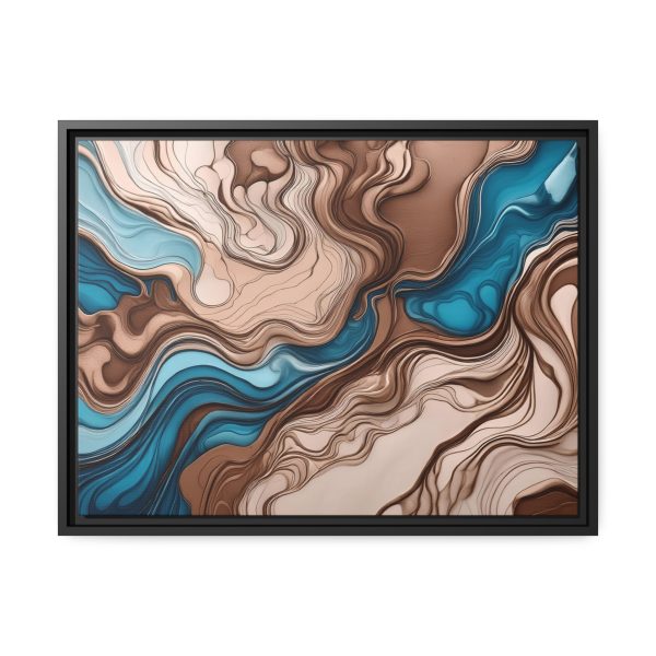 Brown and Teal Abstract BT4 Matte Canvas, Black Frame - Image 17