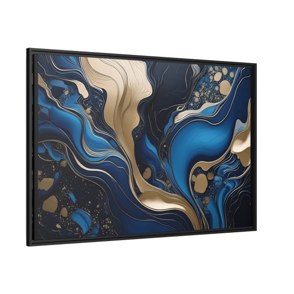 Blue Gold Abstract Art 3 Matte Canvas, Black Frame - Image 38