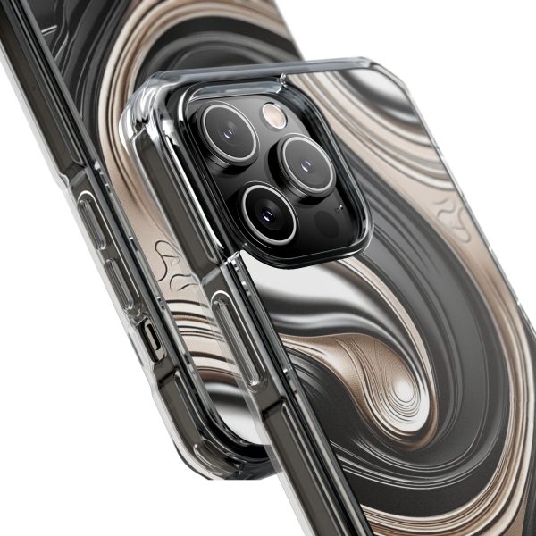 Black and Gold iPhone 15's |14's Magnetic Clear Impact Cases - Image 45