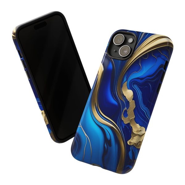 Royal Blue and Gold iPhone | Samsung | Samsung Galaxy | Google Pixel - Cell Phone Tough Cases - Image 168