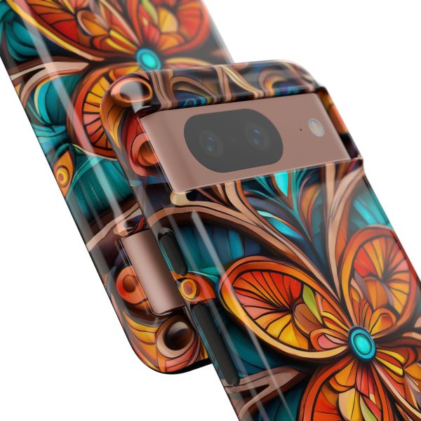 Wood Grain Flower iPhone | Samsung | Samsung Galaxy | Google Pixel - Cell Phone Tough Cases - Image 226