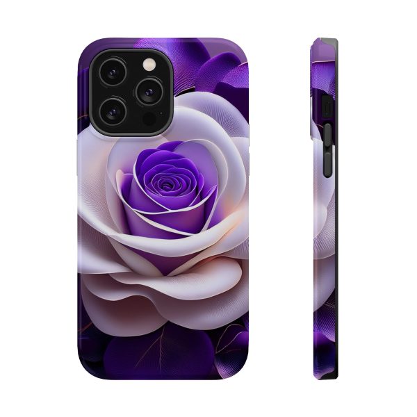 Purple and White Custom Magnetic Tough Case for iPhone - Dual Layer Protection with MagSafe® Compatibility - Matte or Glossy Finish - Image 31