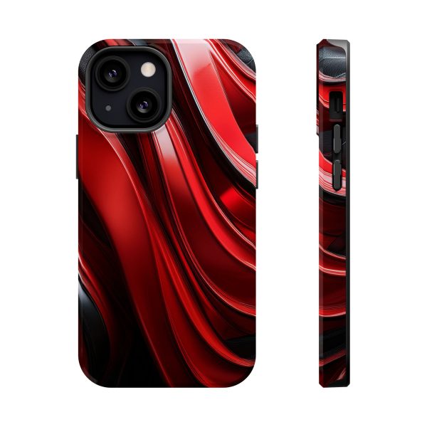 Red and Black Custom Magnetic Tough Case for iPhone - Dual Layer Protection with MagSafe® Compatibility - Matte or Glossy Finish - Image 51