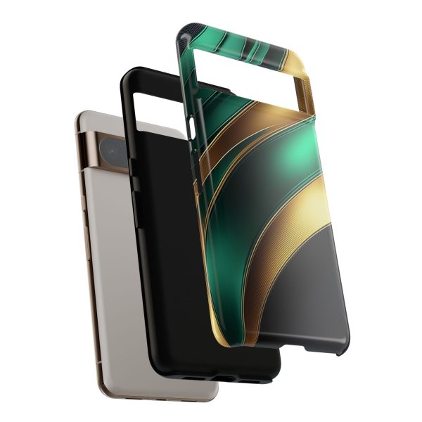 Green and Gold iPhone | Samsung | Samsung Galaxy | Google Pixel - Cell Phone Tough Cases - Image 218