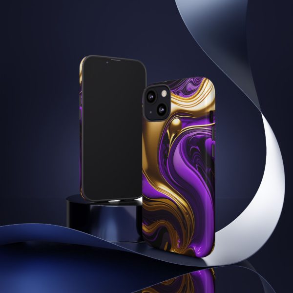 Purple and Gold Liquid iPhone | Samsung | Samsung Galaxy | Google Pixel - Cell Phone Tough Cases - Image 38